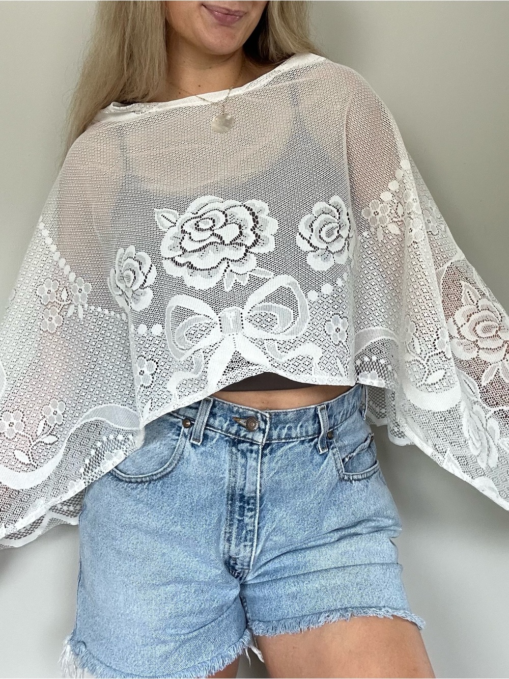 White Lace Handmade Poncho